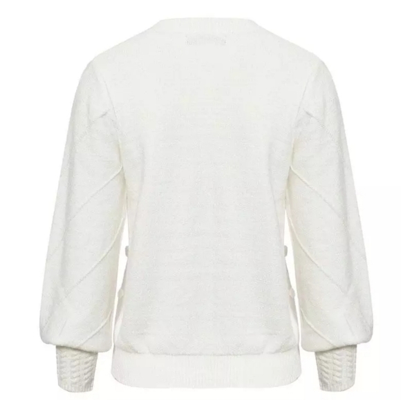 New White Pom Pom Pullover Sweater - Picture 7 of 7